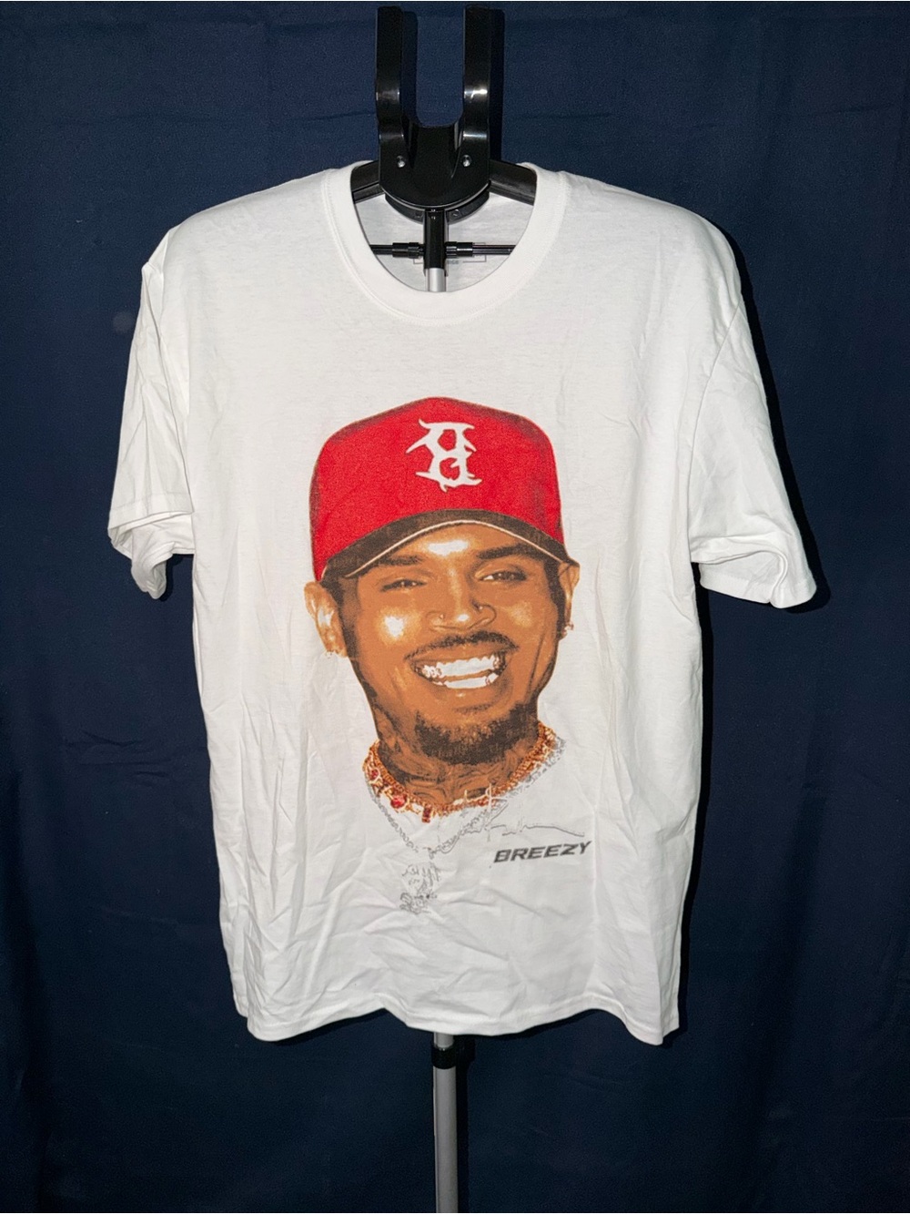 Headgear Classics Chris Brown “Breezy” Graphic Tee White Large NWOT